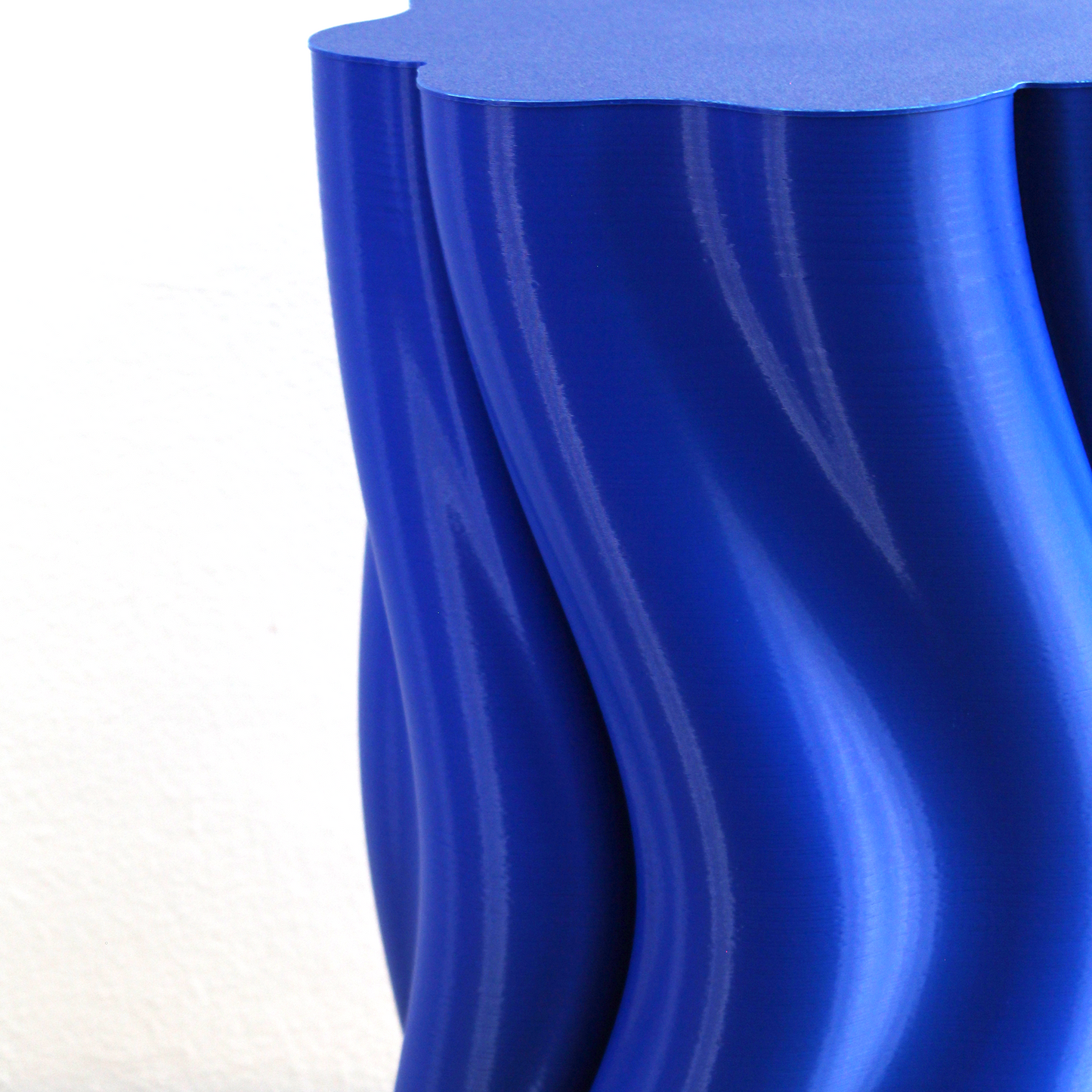 Blue Dune Table with wavy texture on a white background