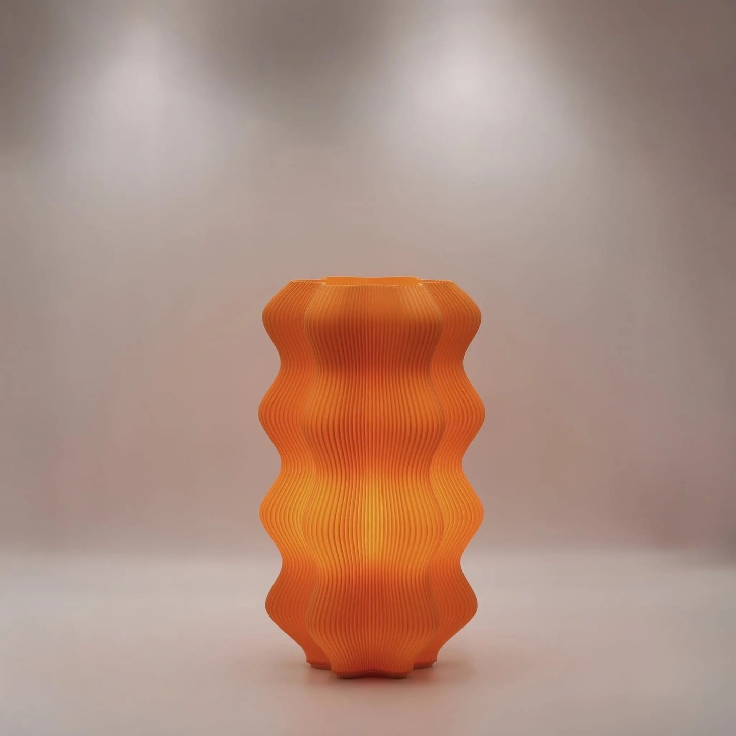 Harp Lamp Namami, Lamp silhouette against moody interior backdrop