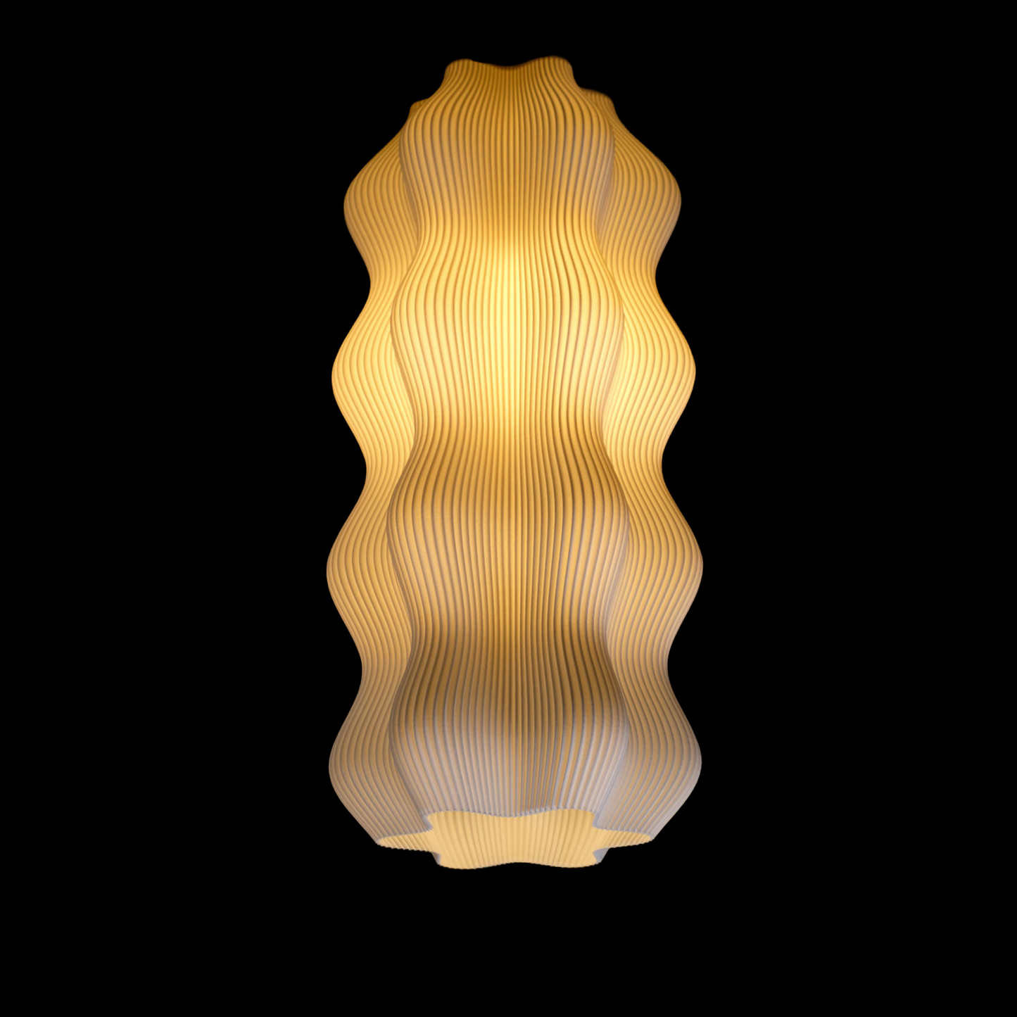 Plug-in Harp Pendant Lamp with its cord styled on a wall