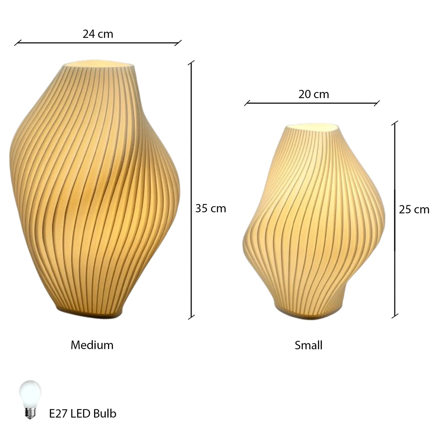 Pleat Lamp Namami, Detail of ridged texture – Pleat Lamp by Namami