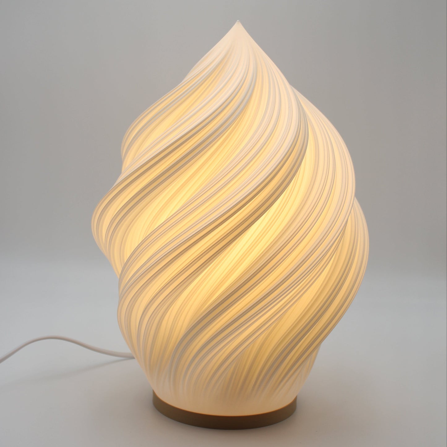 Eco-friendly 3D printed lamp made in Melbourne, Soft Serve Lamp with soft dimmable glow.