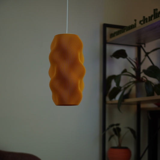 Amber Harp Echo medium pendant Studio Edition SE008 switched off