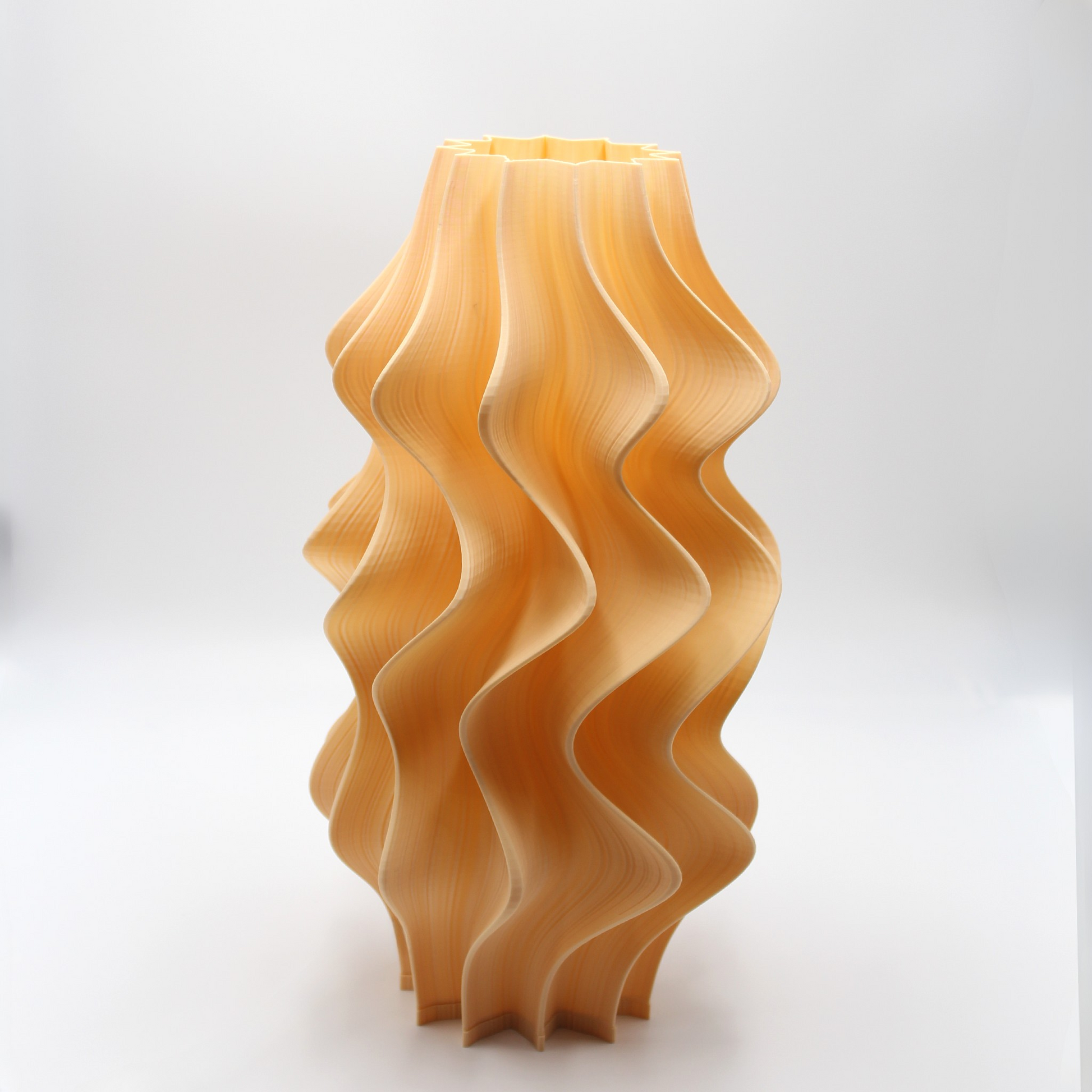 Namami Wavy-patterned Apricot Lamp on a white background