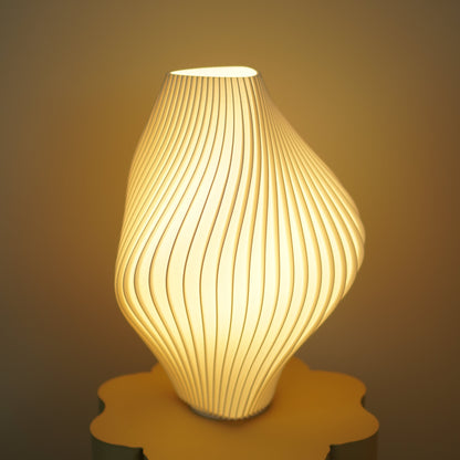 Large Creme Pleat Lamp – Seconds