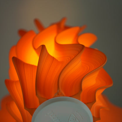 Mandarin Iris pleated table lamp Studio Seconds detail by Namami Studio