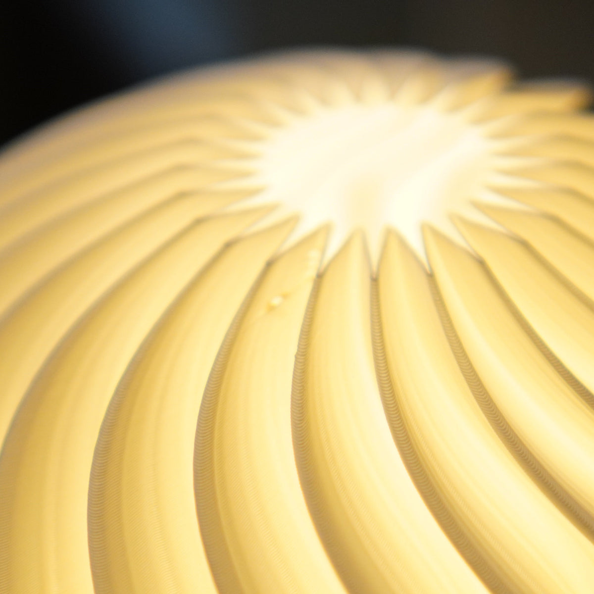 White Orb sculptural table lamp Studio Seconds detail by Namami Studio