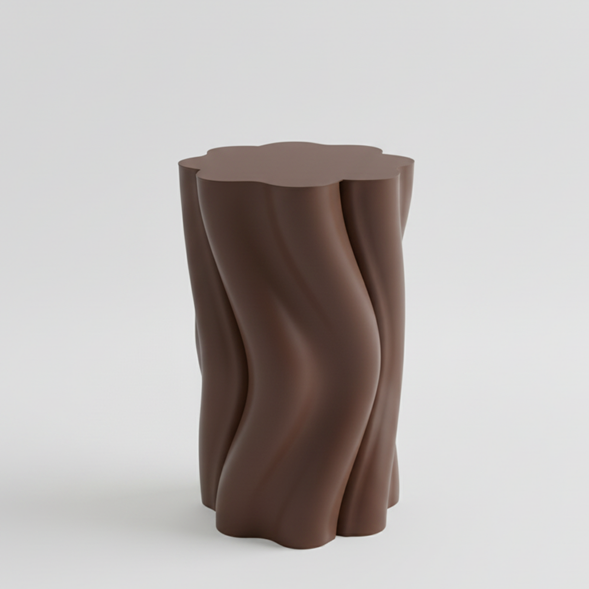 Brown Chocolate wavy-Dune Side Table on a white background