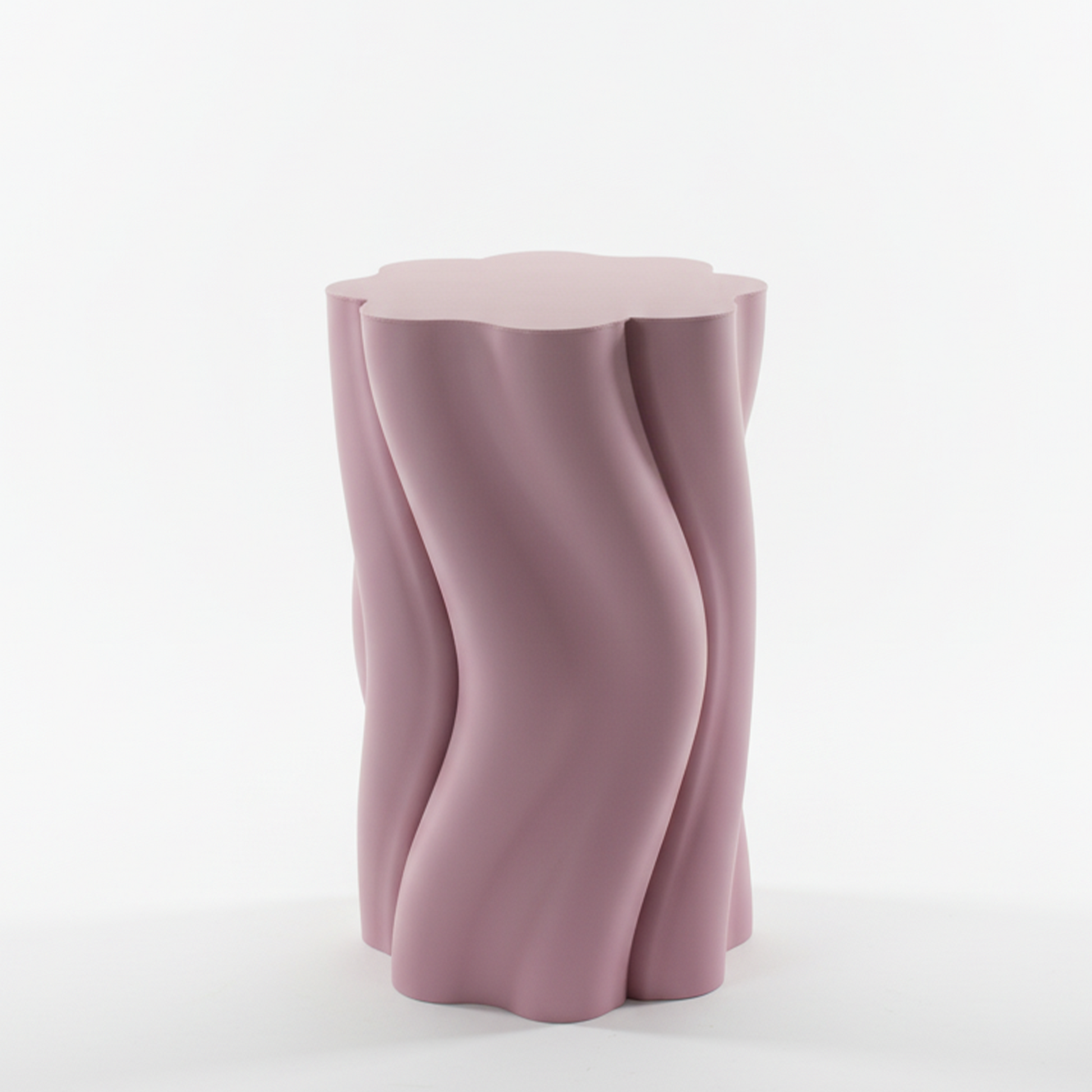 Pastel Pink wavy-Dune Side Table on a white background