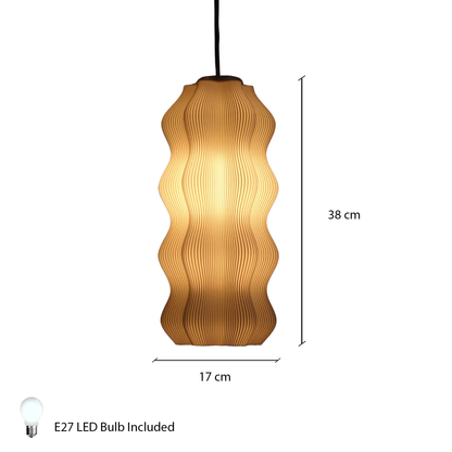 Close-up of the delicate pleated detail of the Harp lamp
