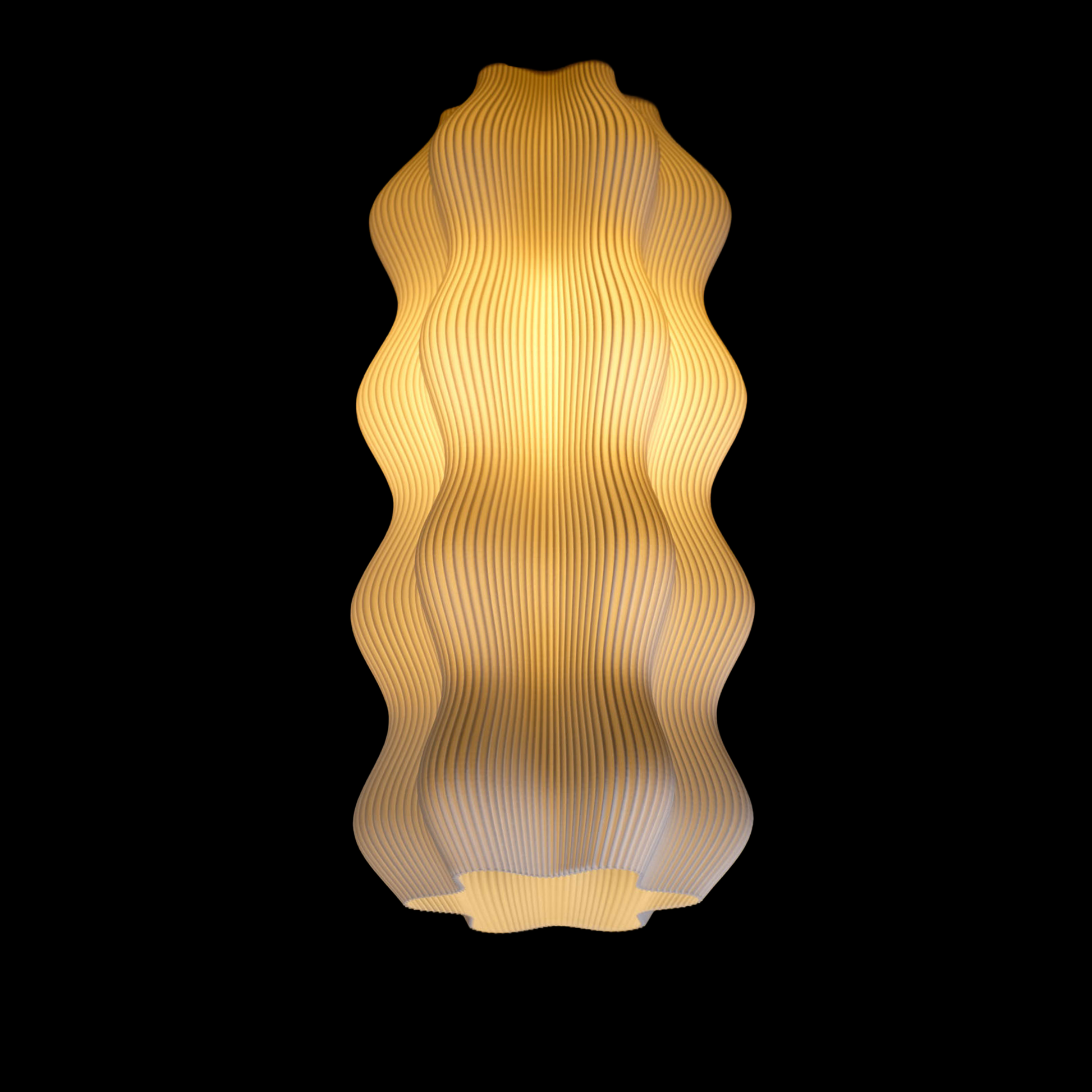 Plug-in Harp Pendant Lamp with its cord styled on a wall