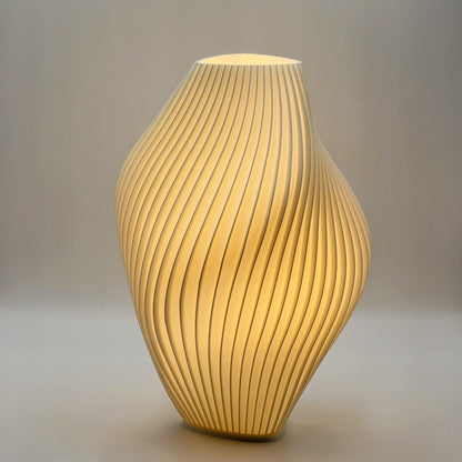 Large Creme Pleat Lamp – Seconds
