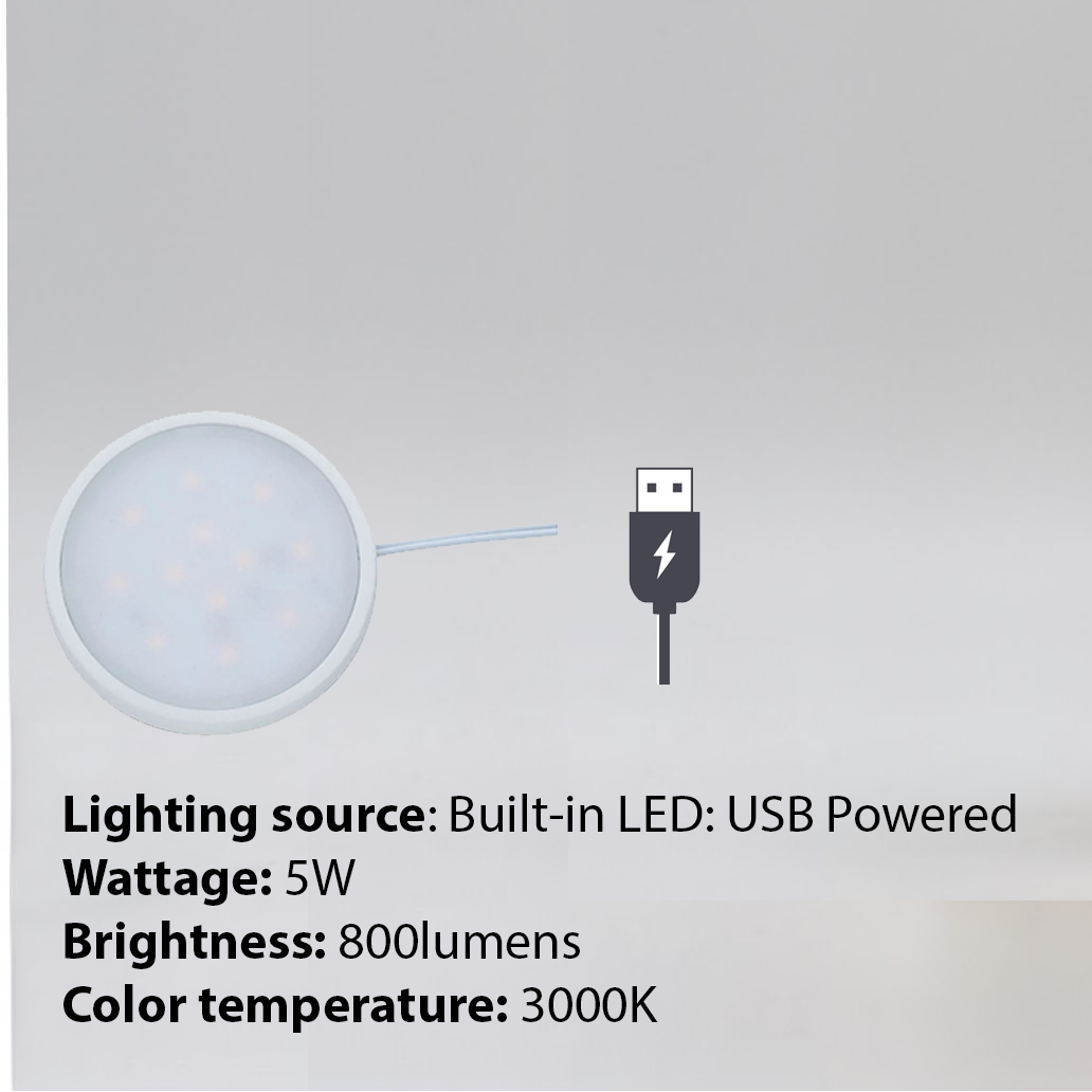 Lamp dimensions and technical specifications on a gray background