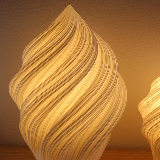 Soft Serve Lamp styled in a minimalist living room, adding playful yet elegant lighting.
