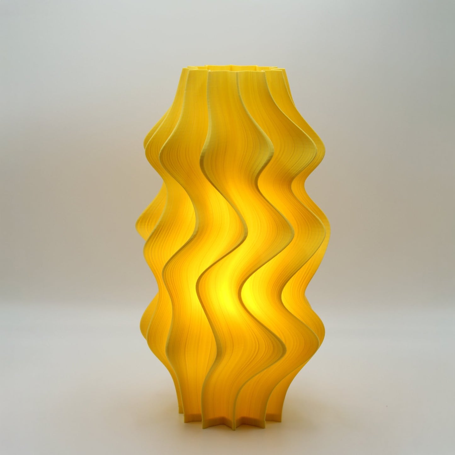 Australian-made Iris Lamp in neon yellow