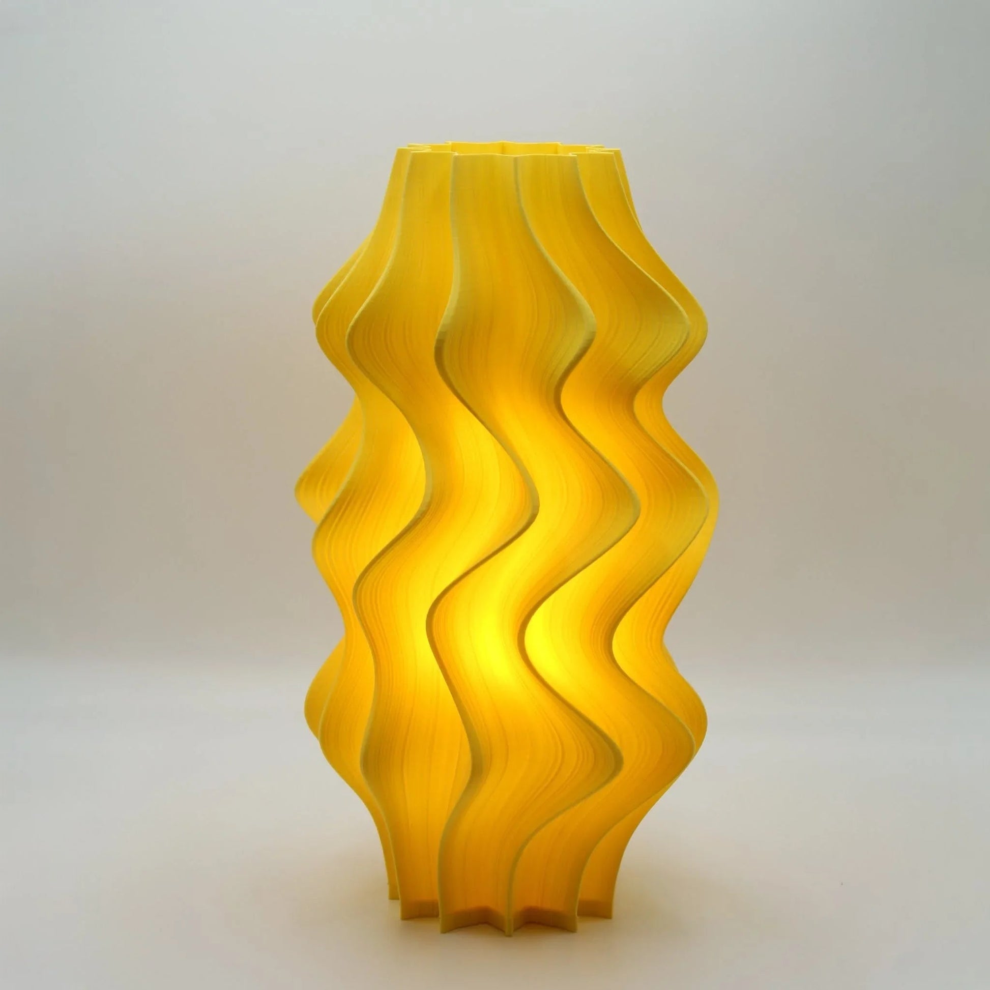 Australian-made Iris Lamp in neon yellow