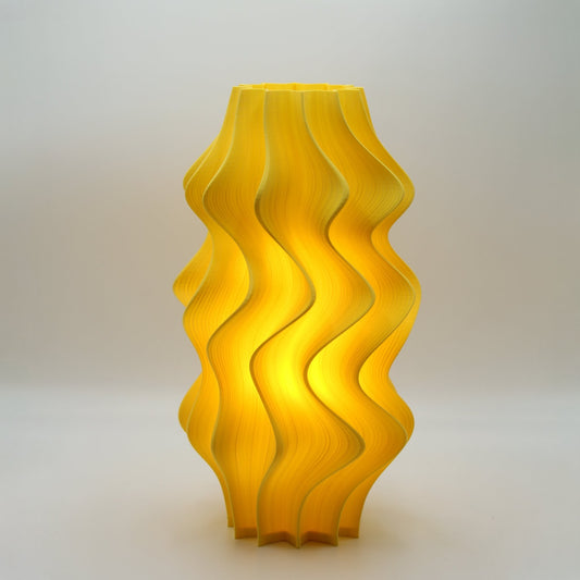Australian-made Iris Lamp in neon yellow