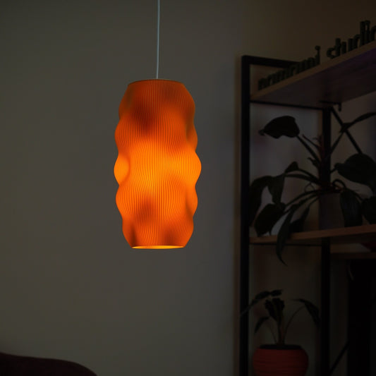 Amber Harp Echo medium pendant Studio Edition SE008 switched on