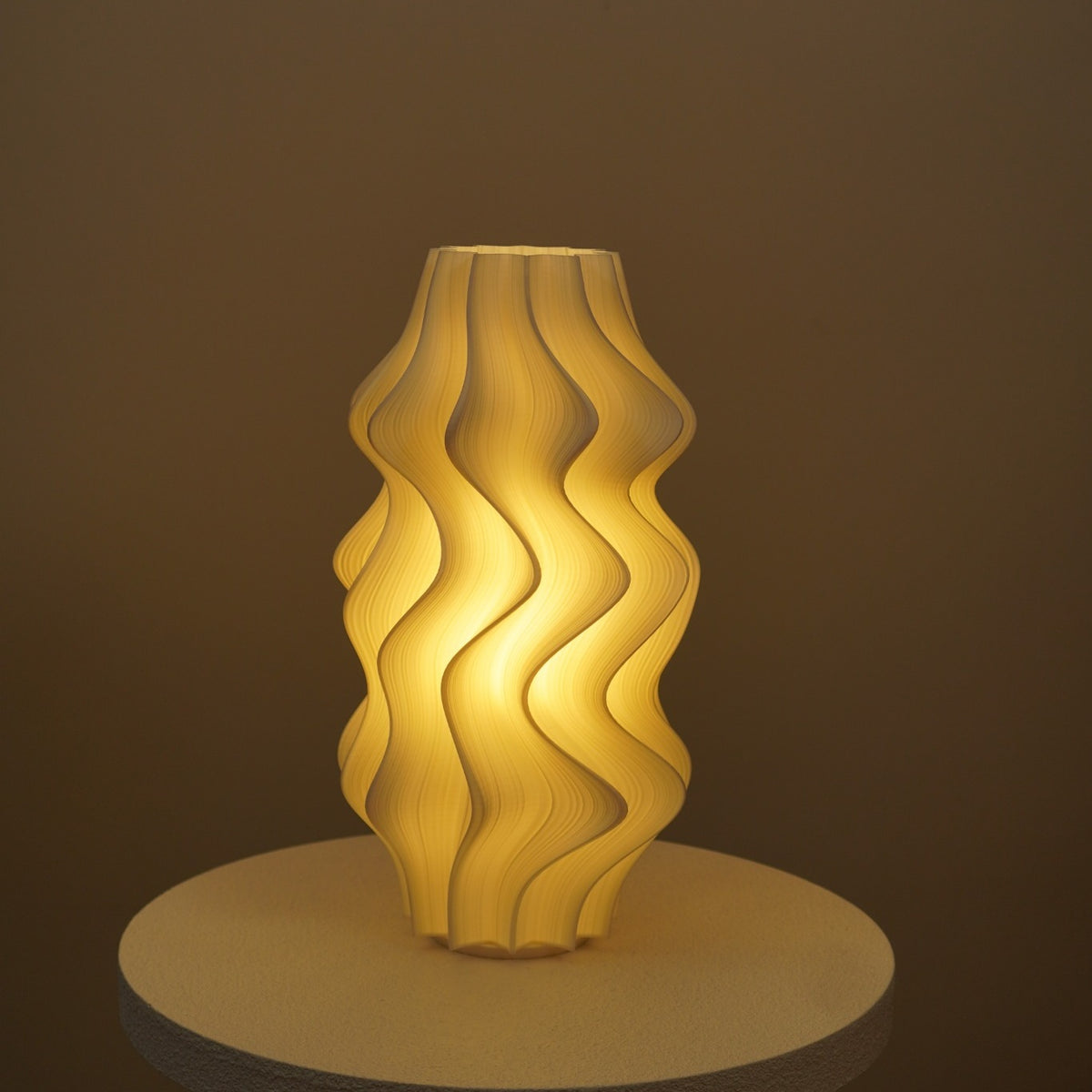 Crème Iris repaired Studio Seconds lamp illuminated