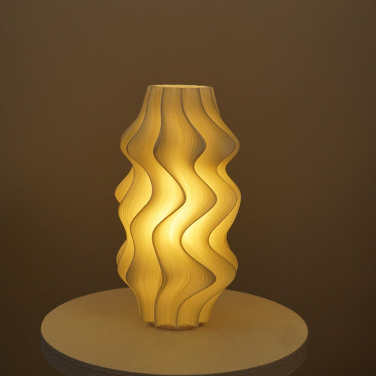Crème Iris repaired Studio Seconds lamp illuminated