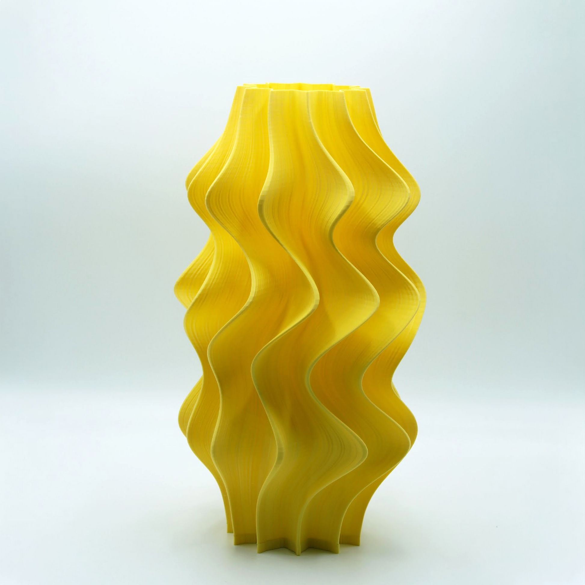 Australian-made Iris Lamp in neon yellow in day light