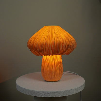 Mycelia Light Roast Studio Edition mushroom lamp — illuminated