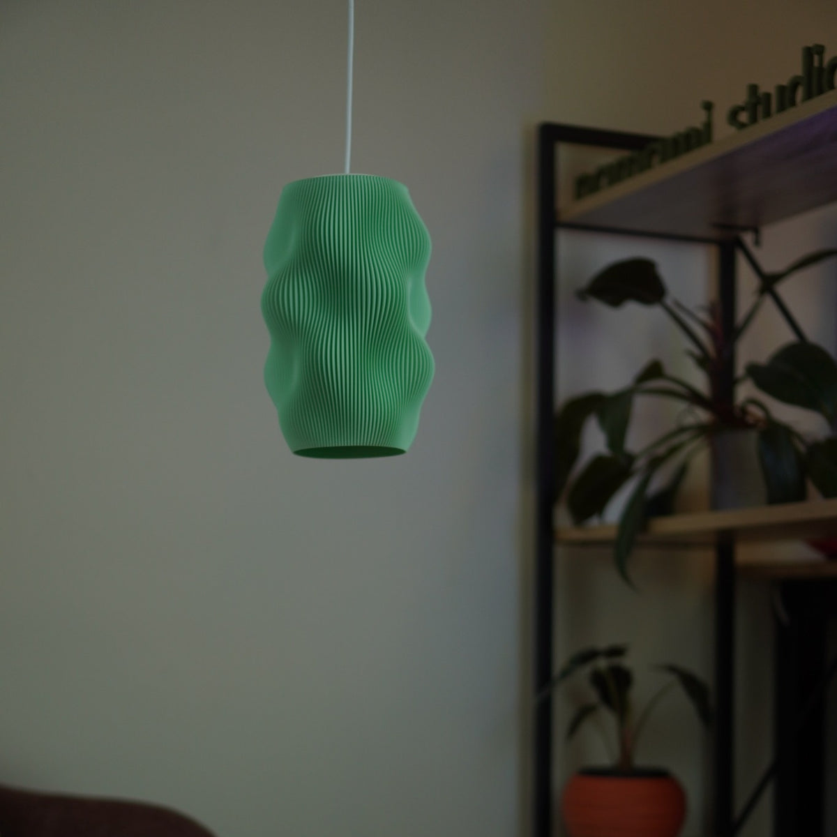 Pistachio Harp Echo small pendant Studio Edition SE009 switched off
