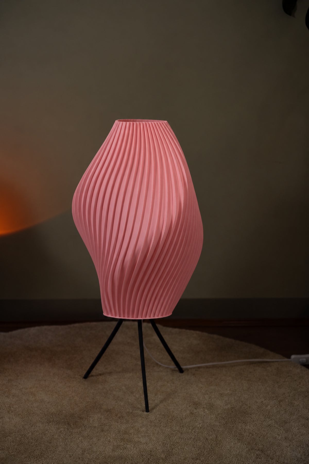 Flamingo Pleat Floor Lamp switched off colour preview