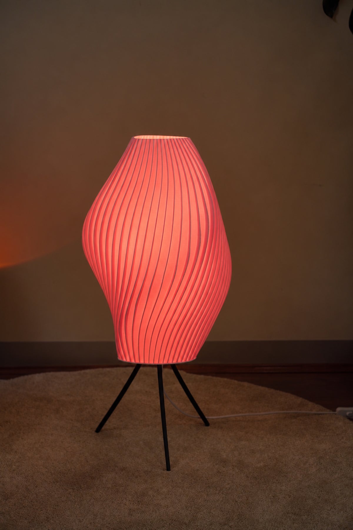 Flamingo Pleat Floor Lamp illuminated colour preview
