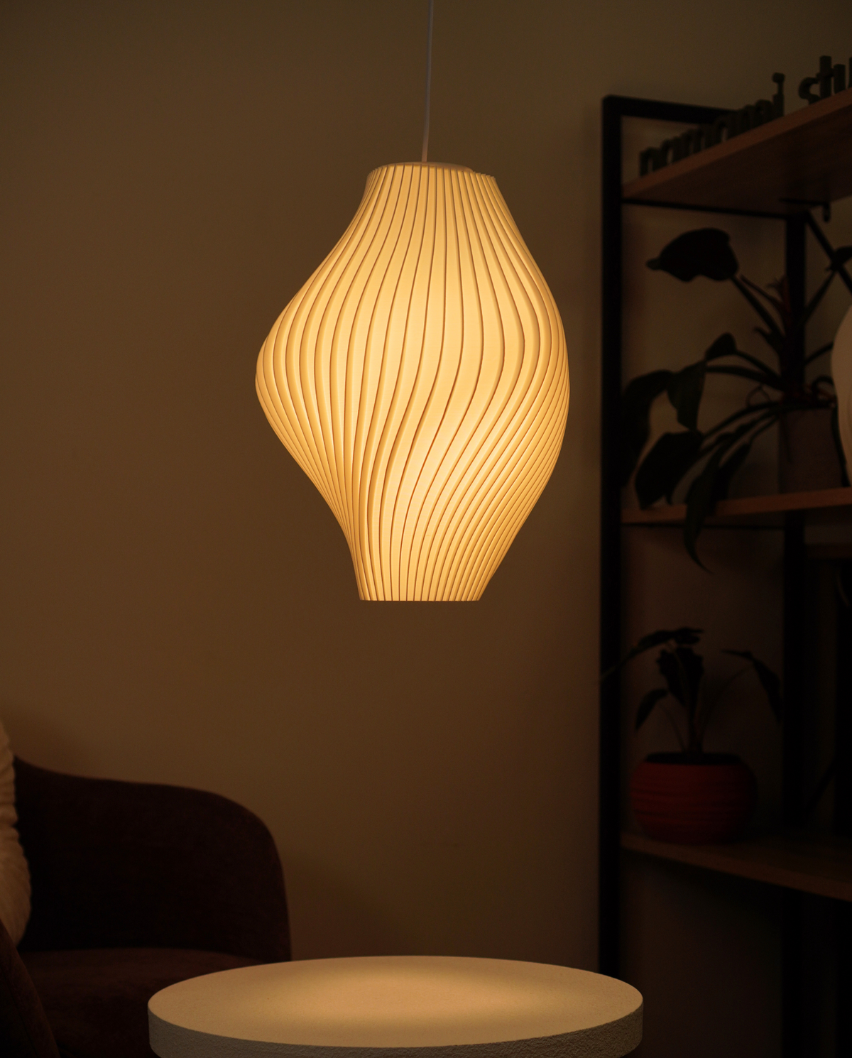 Crème lamp on