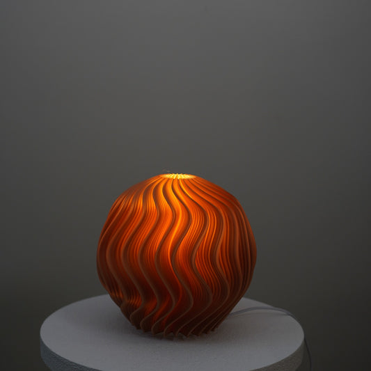 Sand Orb colour trial Studio Seconds - illuminated front view