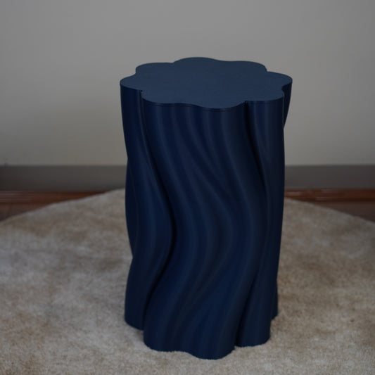 Deep Navy Dune Stool and Side Table colour trial