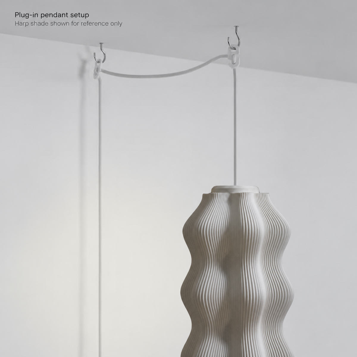 Plug-in pendant setup - Harp shade shown for reference only